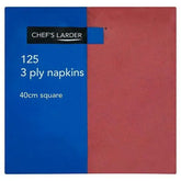 Chefs Larder 125 Burgundy 3 Ply Napkins 40cm Square - Sets of 125  Adomoo